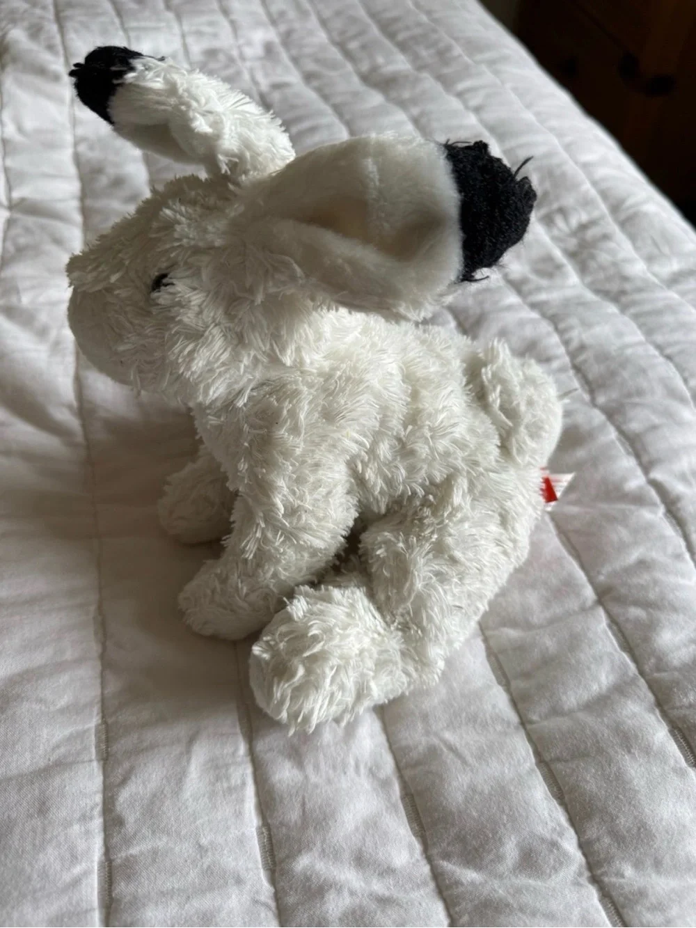 Wild Republic White Black Bunny Rabbit Plush Stuffed Animal 8”